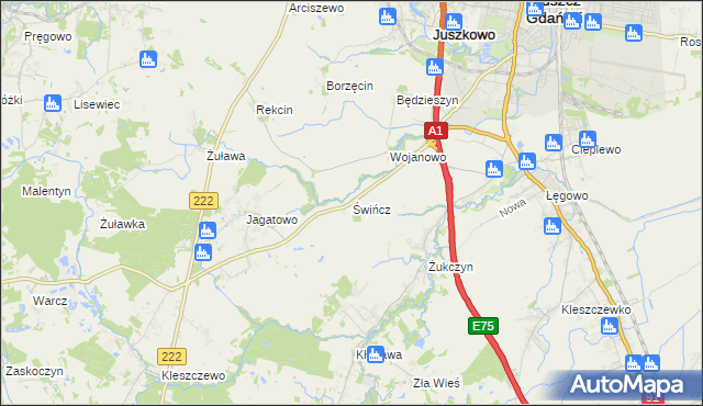 mapa Świńcz, Świńcz na mapie Targeo