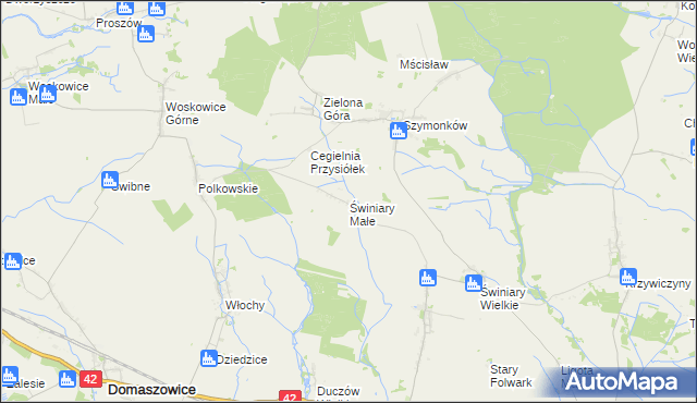 mapa Świniary Małe, Świniary Małe na mapie Targeo