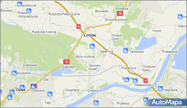 mapa Świniary Stare, Świniary Stare na mapie Targeo