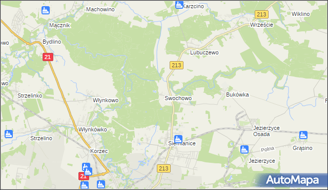 mapa Swochowo gmina Słupsk, Swochowo gmina Słupsk na mapie Targeo