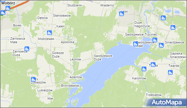 mapa Swolszewice Duże, Swolszewice Duże na mapie Targeo