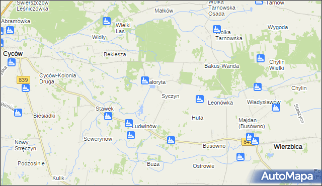 mapa Syczyn, Syczyn na mapie Targeo