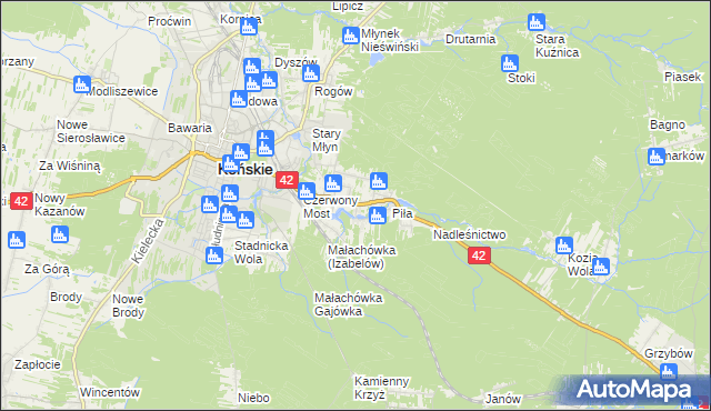 mapa Szabelnia, Szabelnia na mapie Targeo