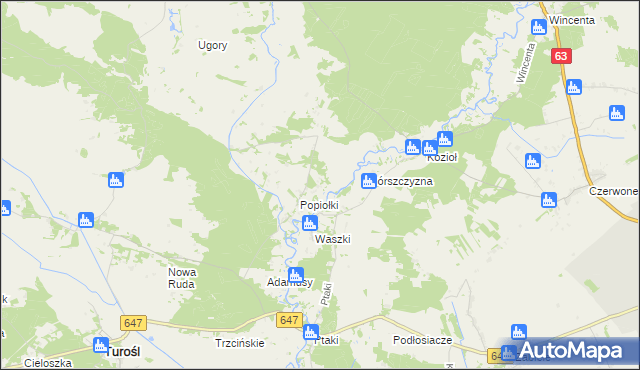 mapa Szablaki, Szablaki na mapie Targeo