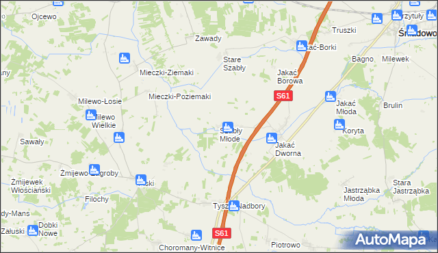 mapa Szabły Młode, Szabły Młode na mapie Targeo