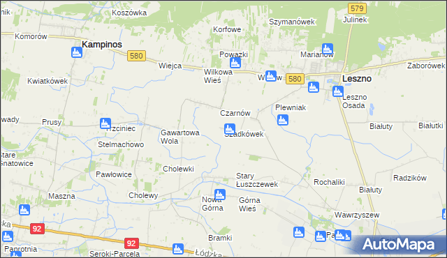 mapa Szadkówek, Szadkówek na mapie Targeo