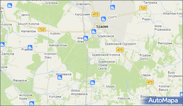 mapa Szadkowice-Kolonia, Szadkowice-Kolonia na mapie Targeo