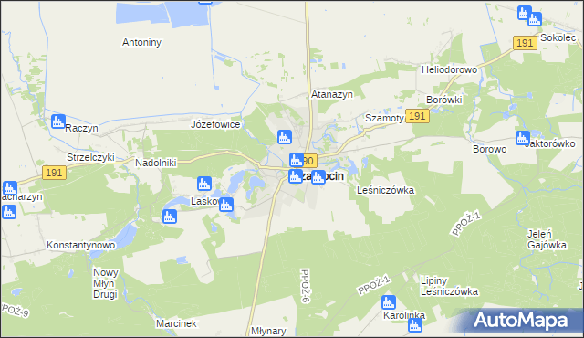 mapa Szamocin powiat chodzieski, Szamocin powiat chodzieski na mapie Targeo