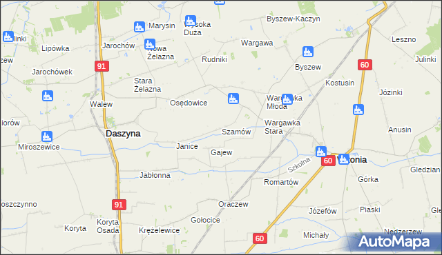 mapa Szamów, Szamów na mapie Targeo