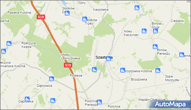 mapa Szastarka, Szastarka na mapie Targeo