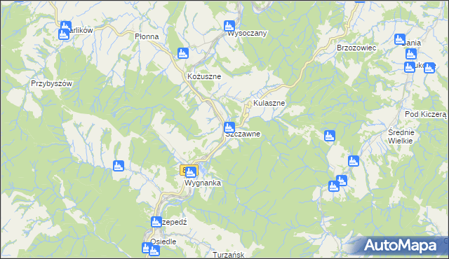 mapa Szczawne, Szczawne na mapie Targeo