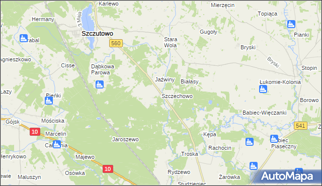 mapa Szczechowo, Szczechowo na mapie Targeo