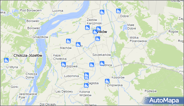 mapa Szczekarków gmina Wilków, Szczekarków gmina Wilków na mapie Targeo