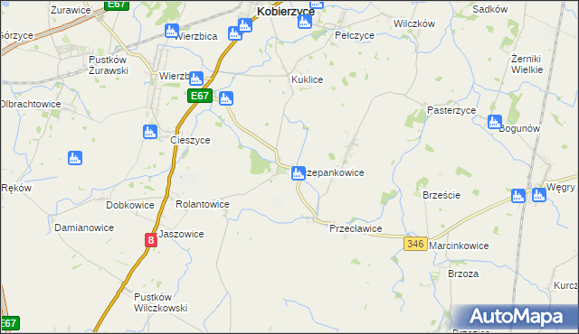mapa Szczepankowice, Szczepankowice na mapie Targeo