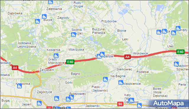 mapa Szczepanów gmina Brzesko, Szczepanów gmina Brzesko na mapie Targeo