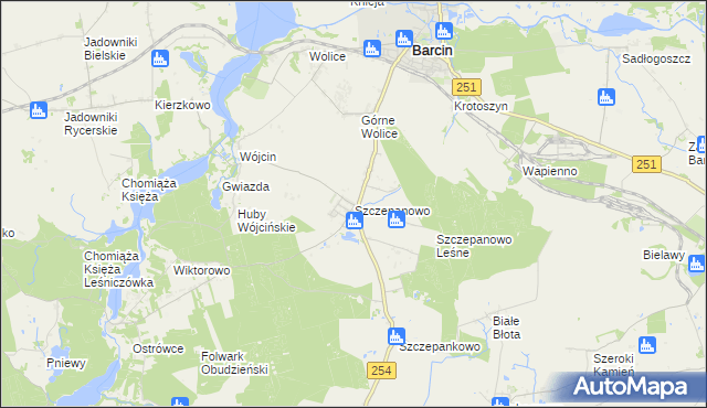 mapa Szczepanowo, Szczepanowo na mapie Targeo