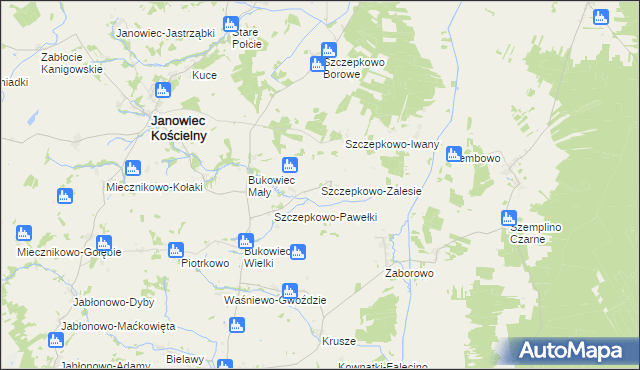 mapa Szczepkowo-Zalesie, Szczepkowo-Zalesie na mapie Targeo