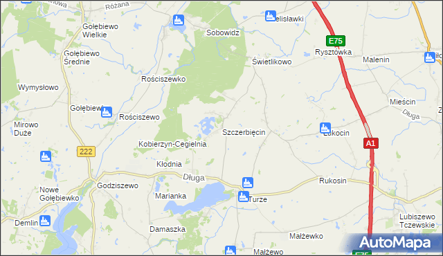 mapa Szczerbięcin, Szczerbięcin na mapie Targeo