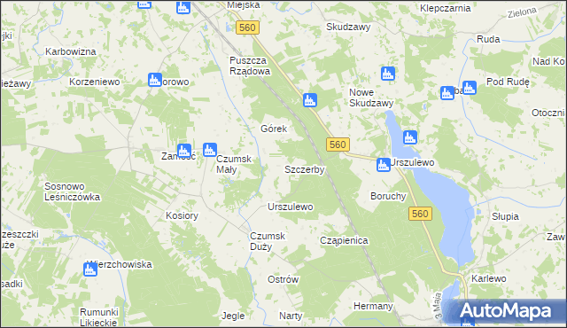 mapa Szczerby, Szczerby na mapie Targeo