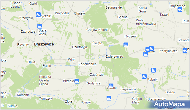 mapa Szczesie, Szczesie na mapie Targeo