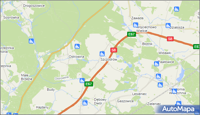 mapa Szczodrów, Szczodrów na mapie Targeo