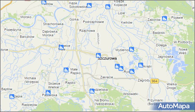 mapa Szczurowa, Szczurowa na mapie Targeo