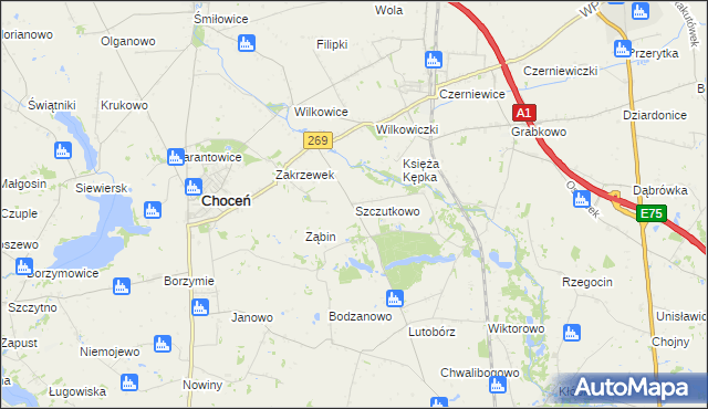 mapa Szczutkowo, Szczutkowo na mapie Targeo