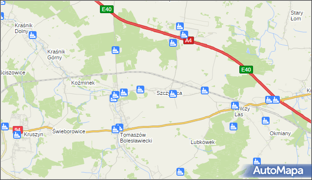 mapa Szczytnica, Szczytnica na mapie Targeo