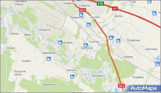 mapa Szczytniki gmina Kórnik, Szczytniki gmina Kórnik na mapie Targeo