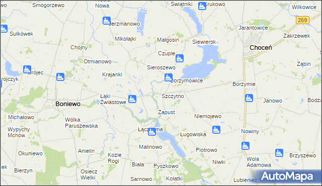 mapa Szczytno gmina Choceń, Szczytno gmina Choceń na mapie Targeo