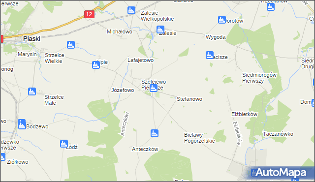 mapa Szelejewo Drugie, Szelejewo Drugie na mapie Targeo