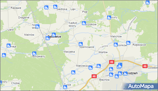 mapa Szemrowice, Szemrowice na mapie Targeo