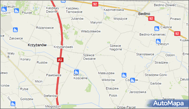 mapa Szewce Nadolne, Szewce Nadolne na mapie Targeo