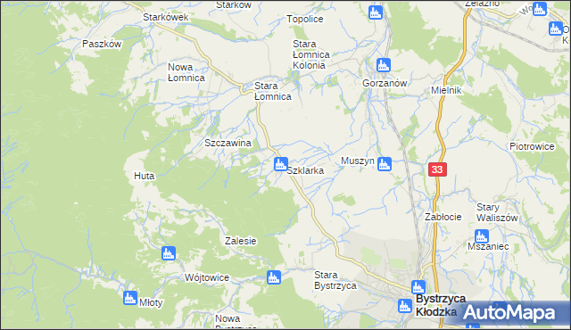 mapa Szklarka, Szklarka na mapie Targeo