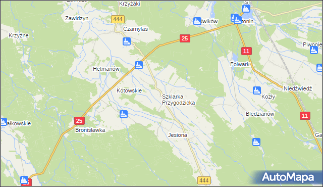 mapa Szklarka Przygodzicka, Szklarka Przygodzicka na mapie Targeo