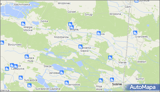 mapa Szklarka Śląska, Szklarka Śląska na mapie Targeo