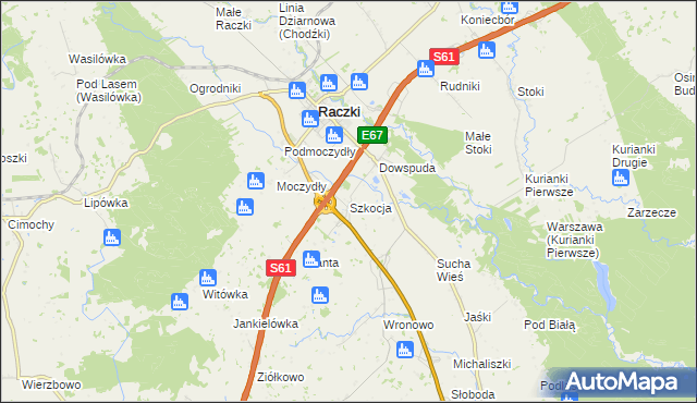 mapa Szkocja gmina Raczki, Szkocja gmina Raczki na mapie Targeo