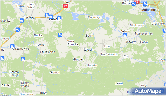 mapa Szkucin, Szkucin na mapie Targeo