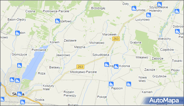 mapa Szkudłówka, Szkudłówka na mapie Targeo