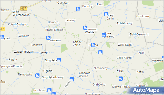 mapa Szlasy-Umiemy, Szlasy-Umiemy na mapie Targeo