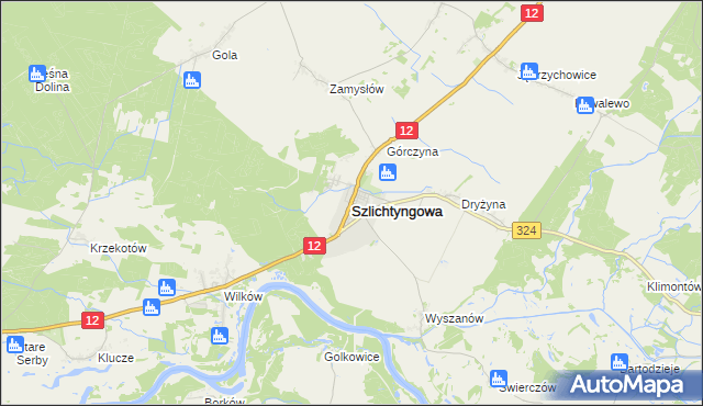 mapa Szlichtyngowa, Szlichtyngowa na mapie Targeo