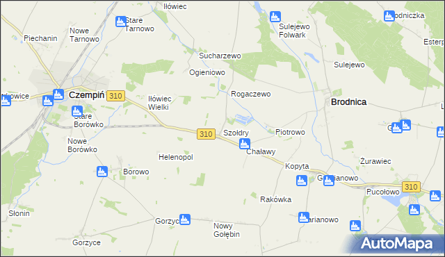 mapa Szołdry, Szołdry na mapie Targeo