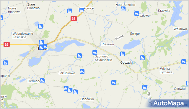 mapa Szonowo Szlacheckie, Szonowo Szlacheckie na mapie Targeo