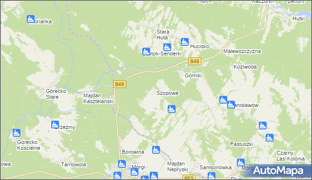 mapa Szopowe, Szopowe na mapie Targeo