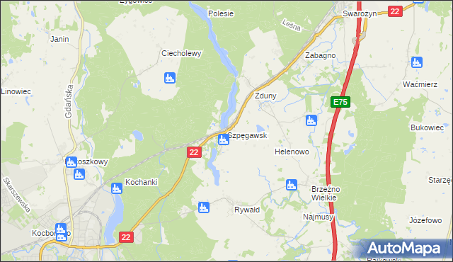 mapa Szpęgawsk, Szpęgawsk na mapie Targeo