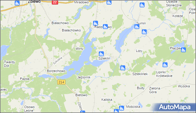 mapa Szteklin, Szteklin na mapie Targeo