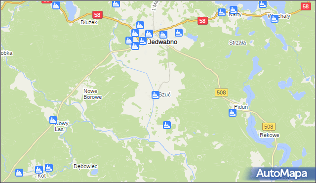 mapa Szuć, Szuć na mapie Targeo