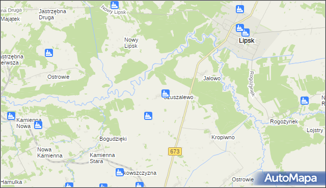 mapa Szuszalewo, Szuszalewo na mapie Targeo