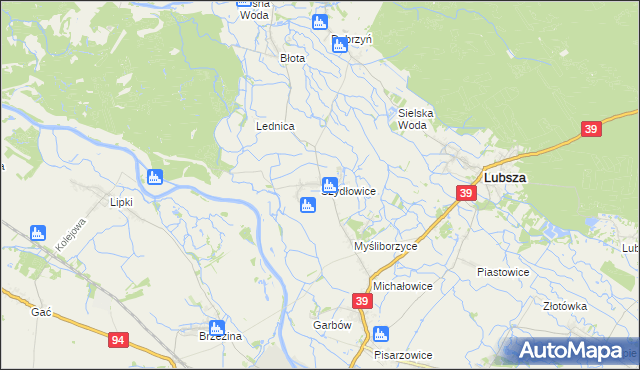 mapa Szydłowice, Szydłowice na mapie Targeo