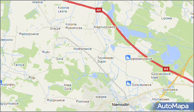 mapa Szydłowiec Śląski, Szydłowiec Śląski na mapie Targeo